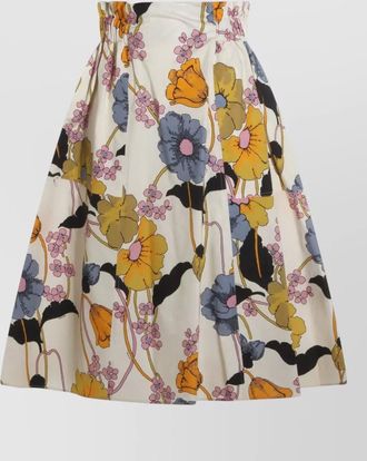 Marni high waist floral midi a line skirt