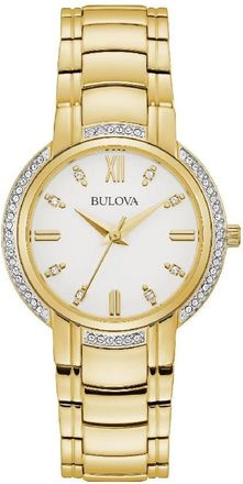 Bulova Quartz Crystal White Dial Ladies Watch 98L280