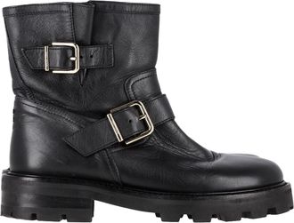 Jimmy Choo London Pre-owned Womens Youth II Ankle Boots in Black Leather - Size EU 37