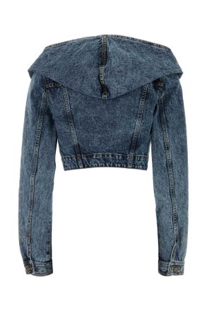 Alaia Womens Denim Jacket Bleuneige Exterior: Cotton Polyurethane Giubbini