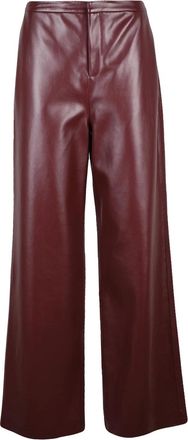 Isabelle Blanche Wide-Leg Trousers with High Waist and Glossy Texture