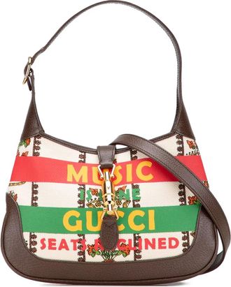 Gucci 2016-2025 Small Canvas 100 Centennial Music Jackie 1961 crossbody bag - women - Calf Leather/Canvas/Leather - One Size - Brown