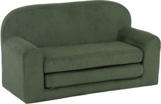 Sweeek Foldable childrens sofa bed corduroy khaki green 90x43x51.5 cm - Cleo