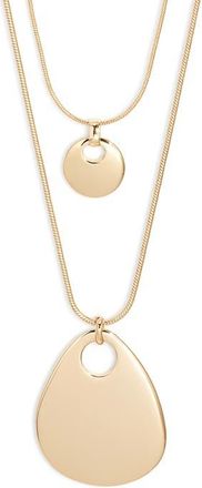 Nordstrom Layered Flat Pendant Necklace in Gold at Nordstrom