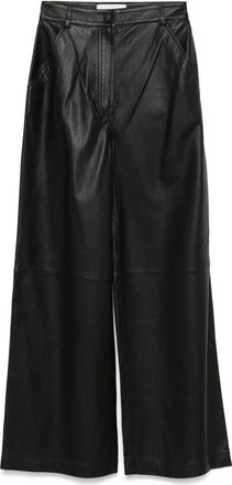 Yves Salomon Leather Straight-leg Trousers