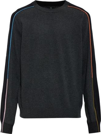 Paul Smith Katoenen trui met ronde hals - Heren - Ronde hals truien - Grijs - M - Katoen - Truien & Vesten