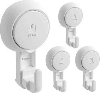 OEM Juego De 4 Ganchos De Pl&aacute;stico Con Ventosa, Ganchos De Ventosa Para Montaje En Pared, Nuevo Soporte De Ventosa Resistente Para Toallas, Batas De Ba&ntilde;o,