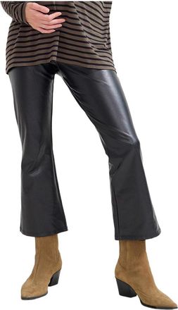 Hatch The Vegan Stretch Leather Crop Flare Pant