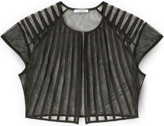 Motivi Tule en satijn vestje - Dames - Blouses - Zwart - 2XS - Satijn - Overhemden