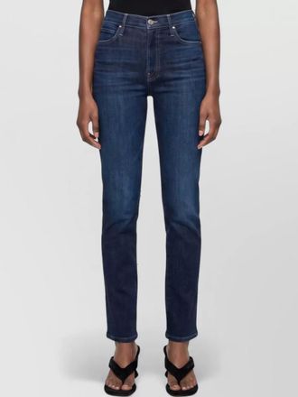 Mother denim mid-rise straight-leg jeans