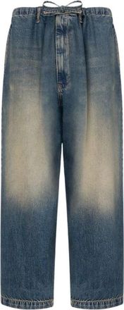 Moschino Cotton Denim Broek - Dames - Loose Fit Jeans - Blauw - M - Denim - Jeans
