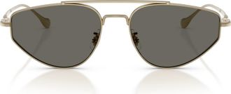 Oliver Peoples 56mm Jil Sander Edition 5 Irregular Sunglasses in Gold /Carbon Grey at Nordstrom