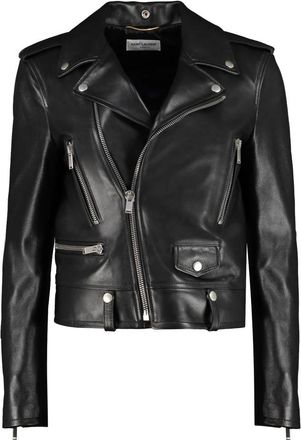 Saint Laurent Coats - Dames - Leren en Su&egrave;de Jassen - Zwart - S - Jassen