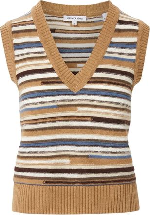 Veronica Beard Helenka striped knitted vest - Toni neutri