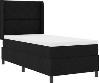vidaXL Box Spring Bed with Mattress Black 100 x 200 cm Fabric vidaXL