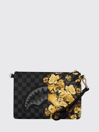Sprayground Pouch a mano in cotone spalmato con stampa floreale e logo Shark