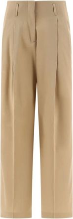 Golden Goose Dames, Broeken, Beige, Maat: XS Wol