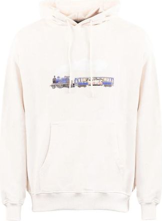 Dr&ocirc;le de Monsieur Locomotief Wit Hoodie - Heren - Hoodies - Wit - S - Hoodies & sweatvesten