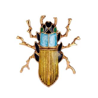 Generic Men Retro Rhinestone Insect Brooches Beetle Brooch Pin Party Accessories Dependa Multicoloured