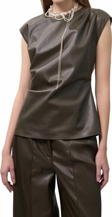Beatrice .B Sleeveless Eco-Leather Top In Taffarel