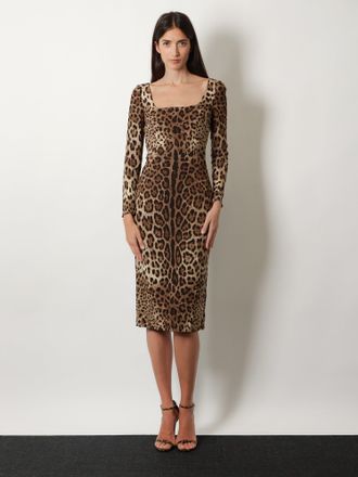 Dolce & Gabbana Womens Midi Dress Multicolour Viscose