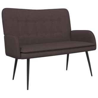 vidaXL Sof&aacute; De 2 Plazas Marr&oacute;n Oscuro 115 X 61 X 87 Cm Tela Vidaxl
