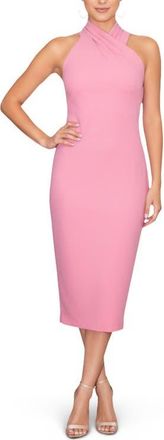 Rachel Roy Harland Crossover Halter Midi Dress in Mauve at Nordstrom, Size X-Small