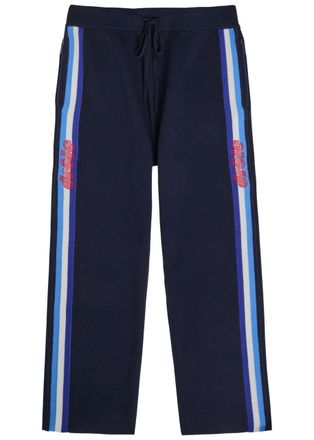 Dr&ocirc;le de Monsieur DR&Ocirc;LE DE Monsieur Le Pantalon Maille Striped Merino Wool Track Pants - Navy - XL