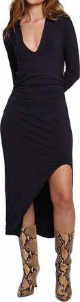 Chaser Palm Henley Dress In Licorice