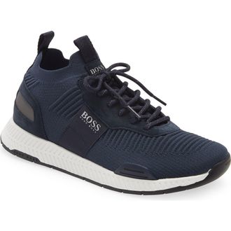 BOSS Titanium Sneaker in Dk Bu at Nordstrom Rack, Size 8Us / 7Uk