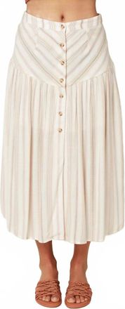 O'Neill Shane Stripe Skirt In White