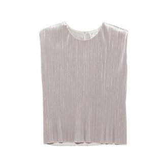 Forte_Forte Pliss&eacute;-effect Sleeveless Top