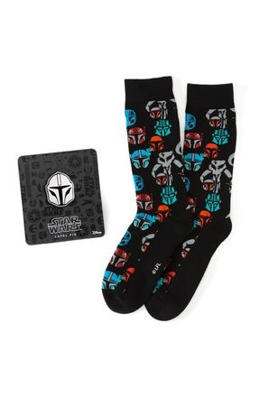 Cufflinks Inc. Mandalorian Mythosaur Crew Socks & Helmet Lapel Pin Gift Set in Black Multi at Nordstrom