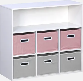 Sweeek Mueble Infantil Con 6 Cestas De Terciopelo