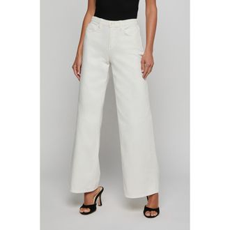 L'agence Alicent High Waist Wide Leg Jeans in Light Ecru at Nordstrom, Size 31