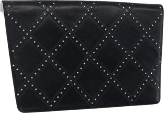 Ferragamo Pre-owned Leren Clutch - Dames - Vintage Clutch - Blauw - ONE Size - Leer - Vintage