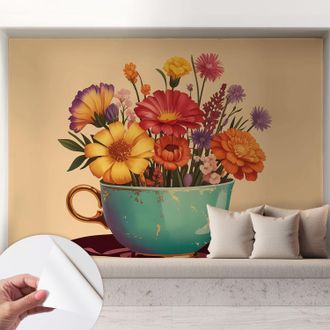 Tulup Fotomurale Adesivo - Parete Decorativa - Decorazione Casa - Stile Moderno Parete - Bouquet Colorato 208x146 Cm