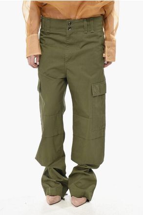 Saint Laurent Cotton Cargo Pants With Ankle Drawstring size 42