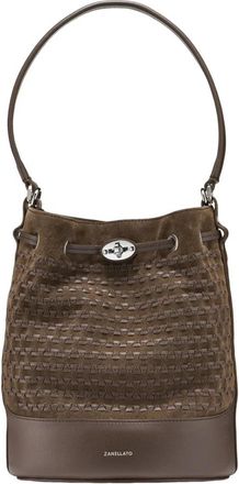 Zanellato Small 222 Bucket Bag - Dames - Schoudertassen - Bruin - ONE Size - Leer - Tassen