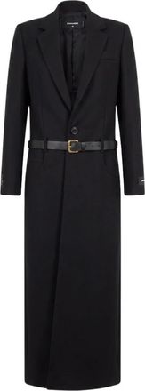 Dsquared2 Belted Coats - Dames - Jas met riem - Zwart - S - Jassen