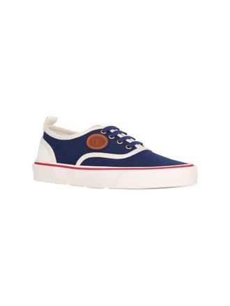 Valentino Garavani Color-Block Canvas Low-Top Sneaker - Navy