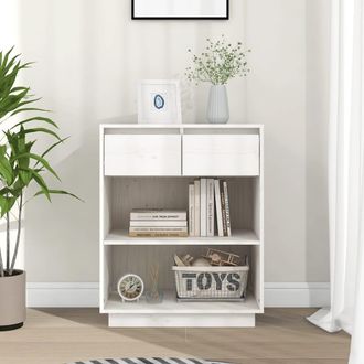 vidaXL Vidaxl - Mesa Consola De Madera Maciza De Pino Blanco 60x34x75 Cm