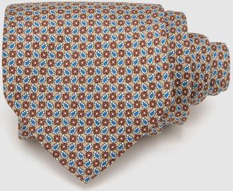 Reiss Camel Brown Silk Micro Paisley-print Tie