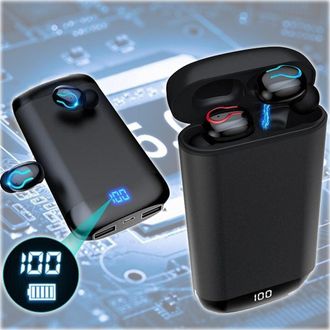 Trade Shop Trade Shop - Auriculares Power Bank Hi-fi Auriculares Para M&uacute;sica Inal&aacute;mbrica Q66 Tws Bluetooth