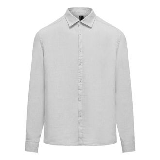 Bomboogie Camicia a Maniche Lunghe in Lino - - Shirts - Uomo - Bianco - XL