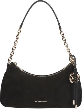 Michael Kors Nolita Medium Chain Pouchette Bag - Dames - Schoudertassen - Zwart - ONE Size - Katoen - Tassen