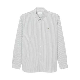 Lacoste Casual Shirts - Heren - Casual Overhemden - Wit - 4XL - Katoen - Overhemden