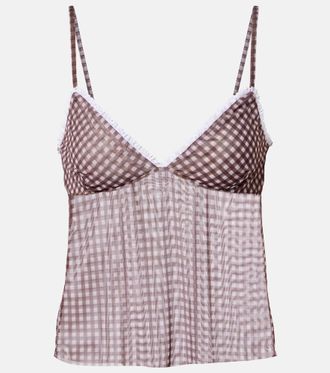 Bananhot Solay gingham semi-sheer top