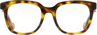 Moncler ML5098 Square Acetate Eyeglasses - Dark Havana