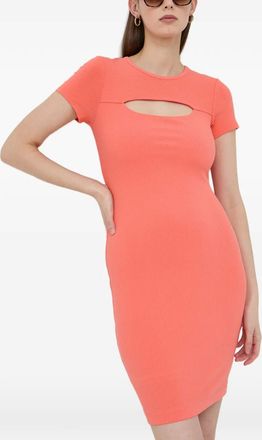 Guess Co Abito corto a coste con cut-out - Arancione